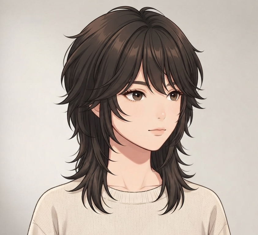 Female · Wolf Cut · Front Right 3/4